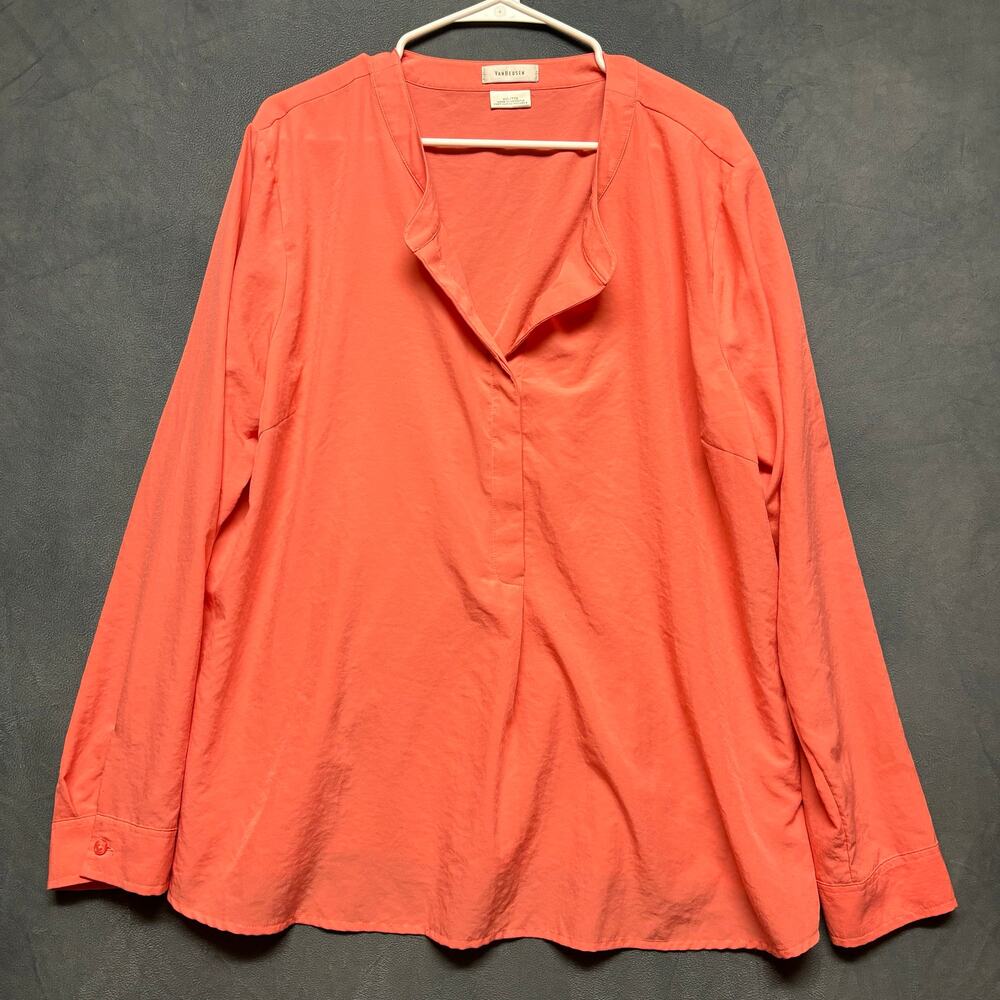 Van Heusen Women XXL Coral Blouse Long Sleeve Plus Size Workwear Tunic